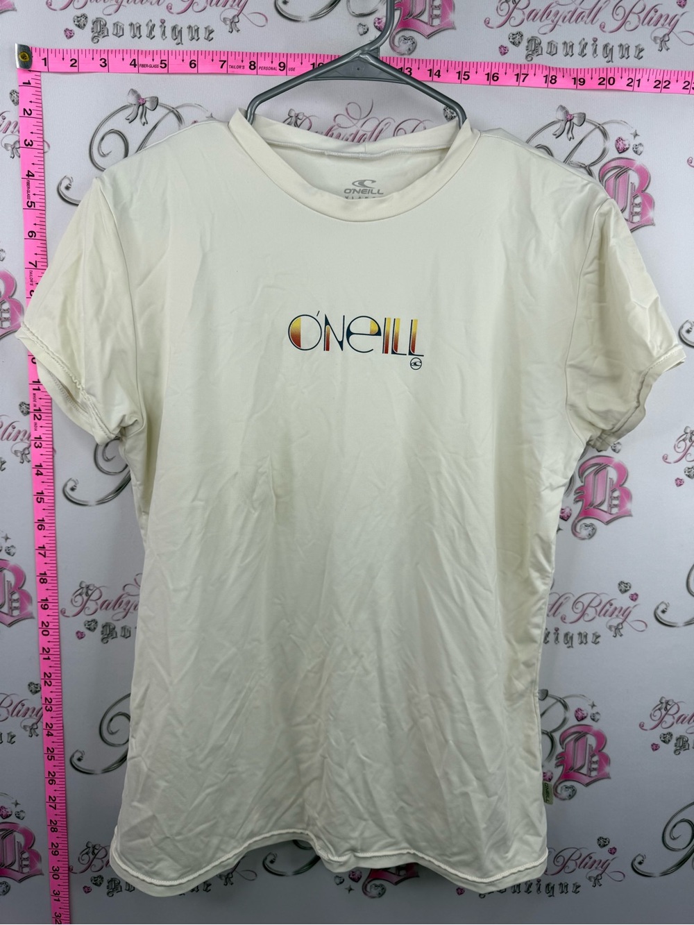 O'Neill skins UPF 50+ sun Cream Short-Sleeve Logo Tee with Multicolor Accent